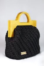 👜 Diagonal Arrow Beaded Bag – Wooden Frame - Image 6