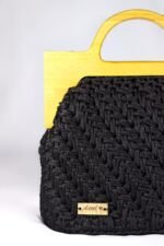 👜 Diagonal Arrow Beaded Bag – Wooden Frame - Image 4