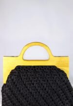 👜 Diagonal Arrow Beaded Bag – Wooden Frame - Image 3