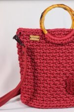 👜 Wooden Handle Bag – Polyester Macramé - Image 3