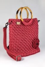 👜 Wooden Handle Bag – Polyester Macramé - Image 6