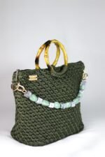 👜 Wooden Handle Bag – Wavy Stone Chain - Image 6