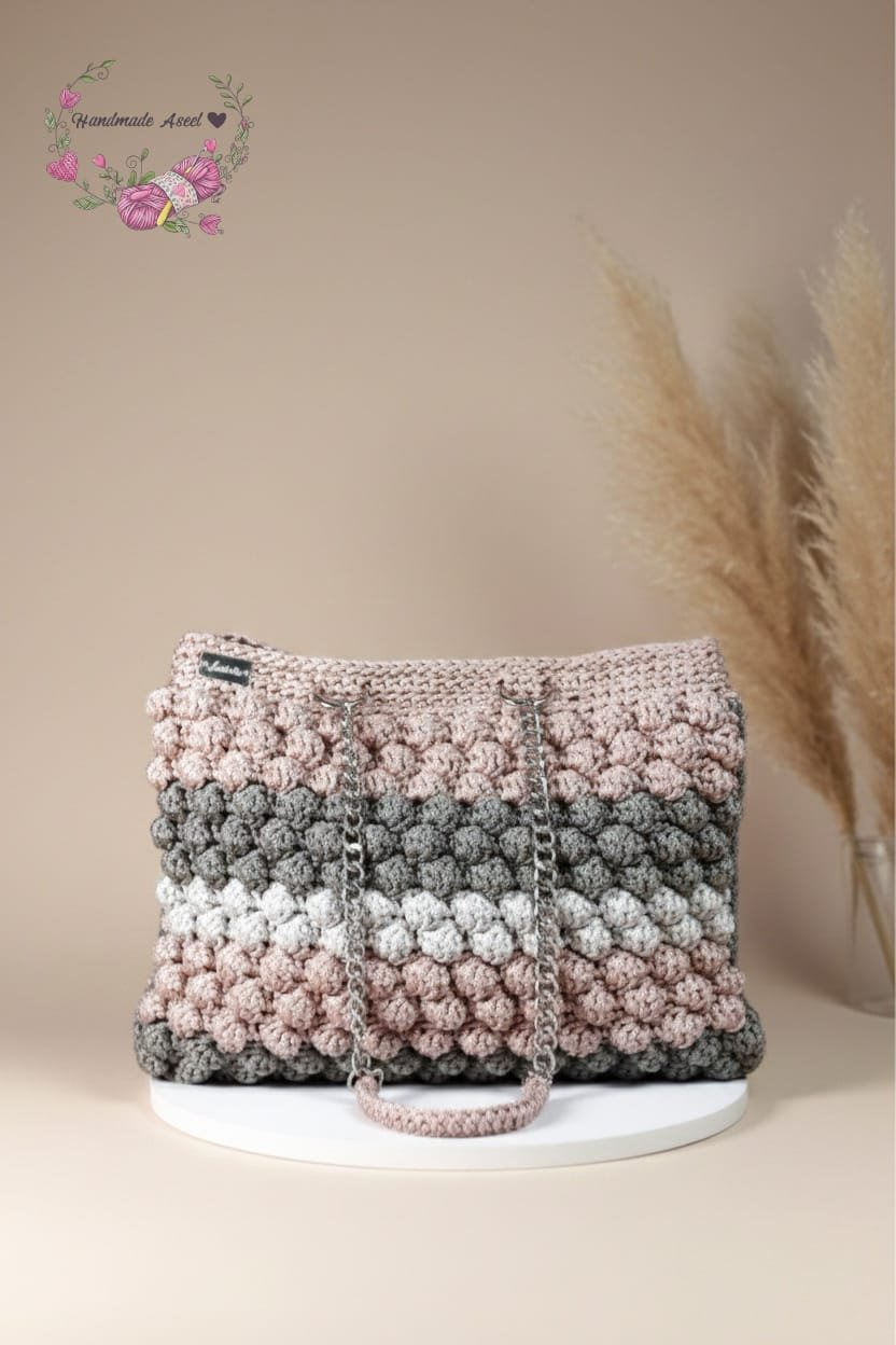 WhatsApp Image 2026-03-06 at 5.10.14 AM 👜 Popcorn Beaded Bag – Polyester Macramé - Image 1